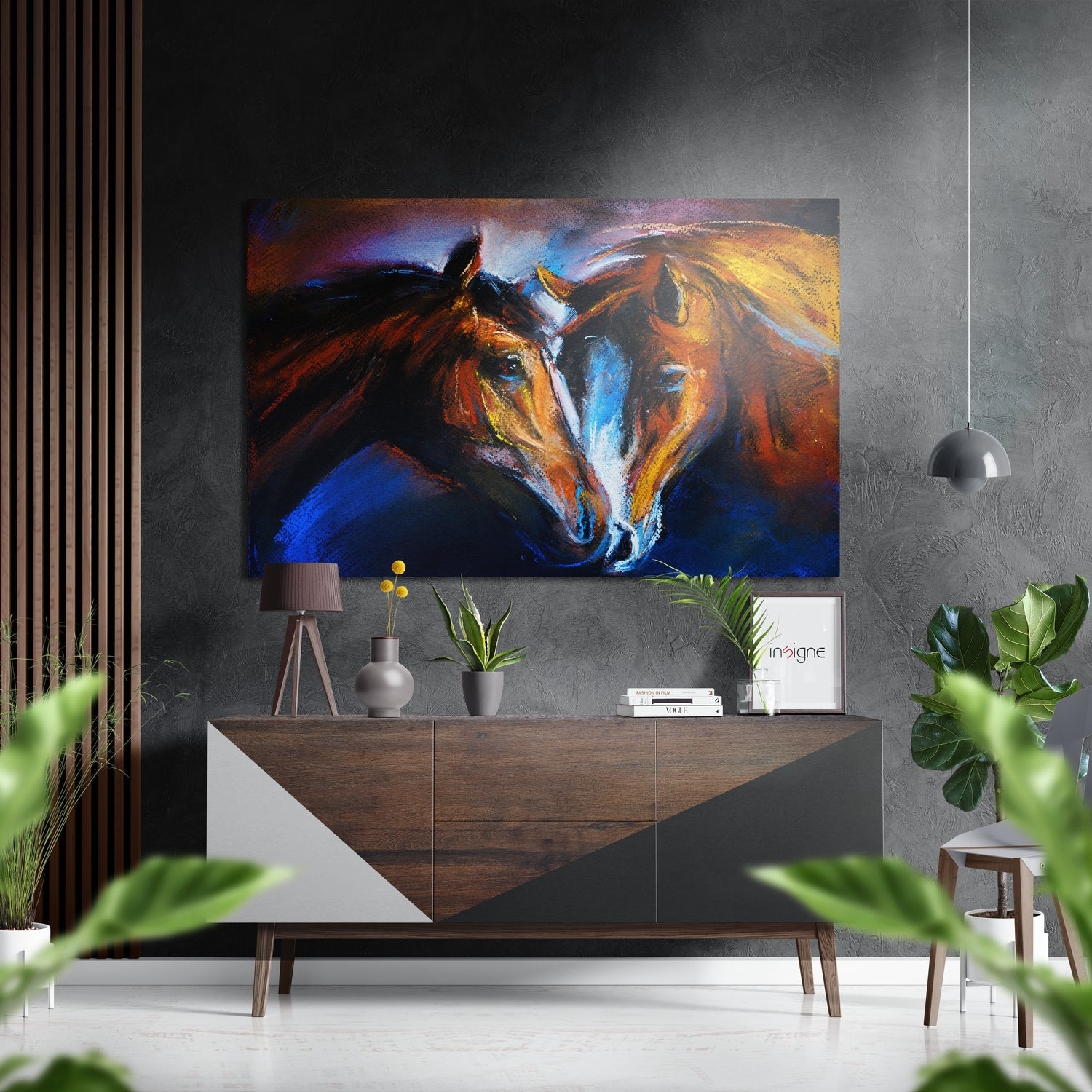 Horses in Love Brushed Aluminium Dibond Wall Art-0