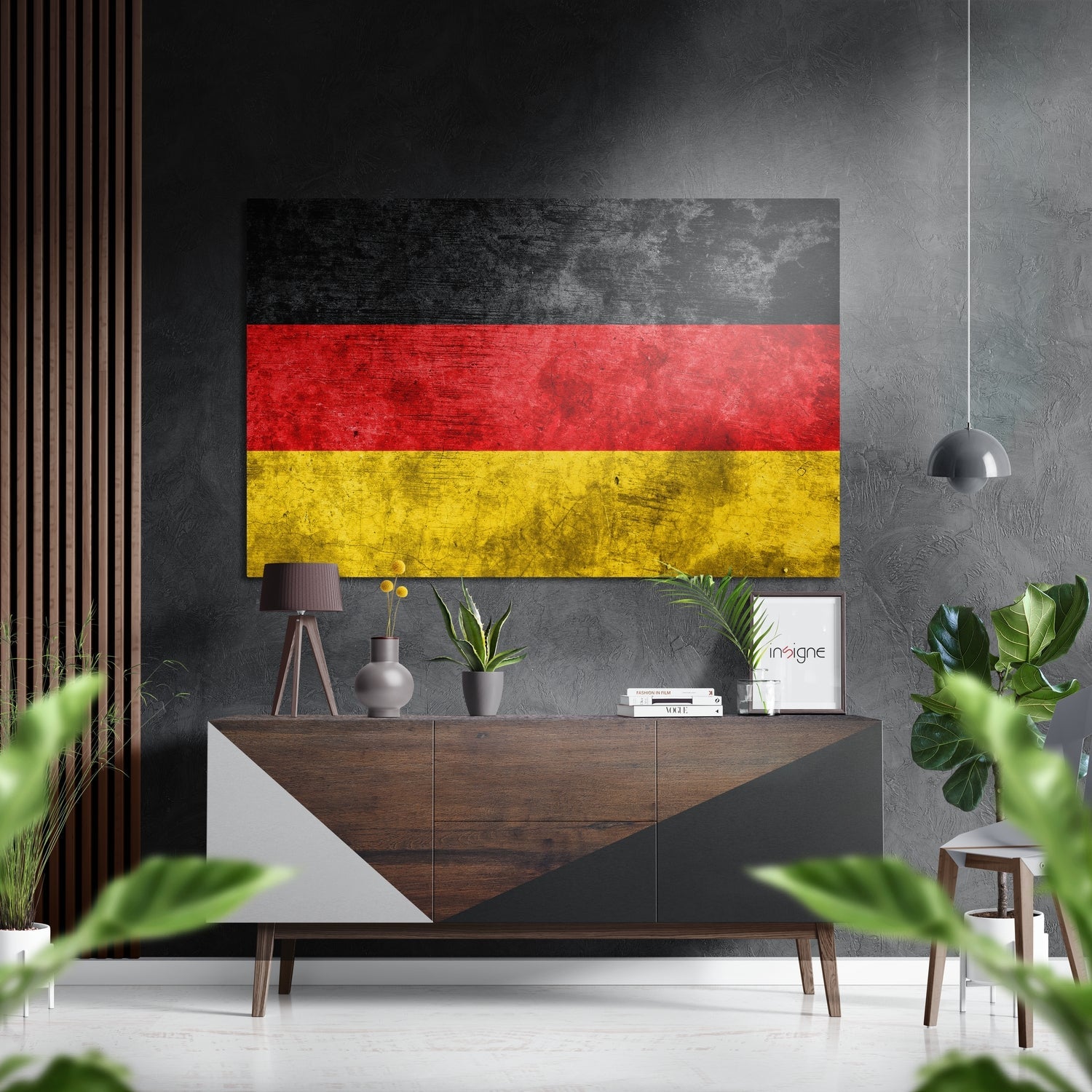Flag of Germany Brushed Aluminium Dibond Wall Art-0