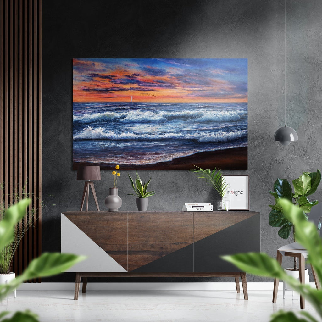Waves Brushed Aluminium Dibond Wall Art-0