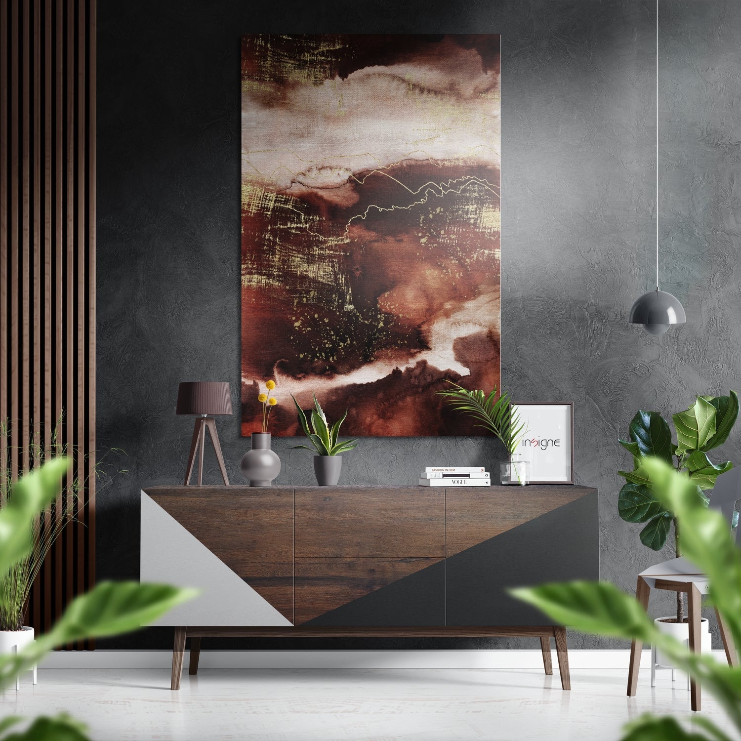 Abstract  Brushed Aluminium Dibond Wall Art-0