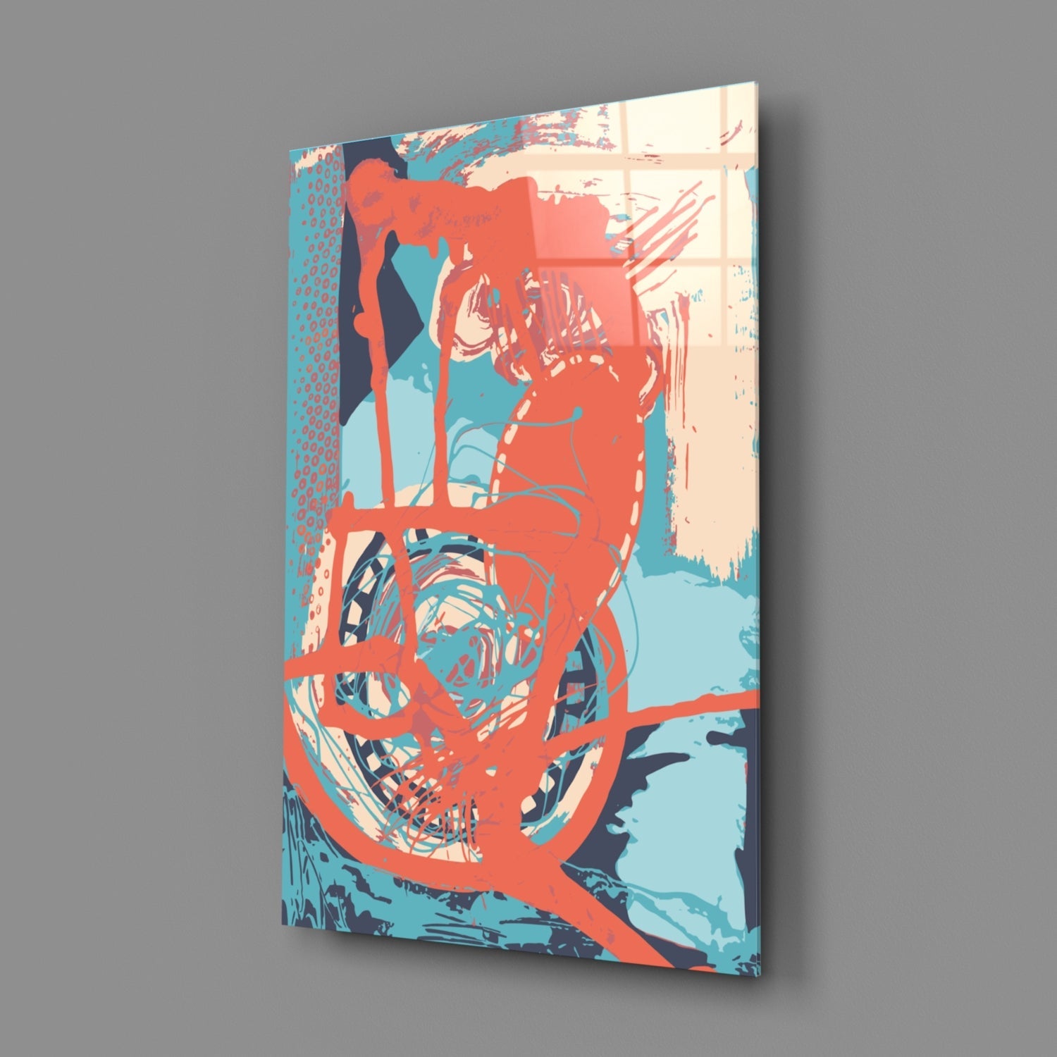 Abstract Colors Glass Wall Art-1