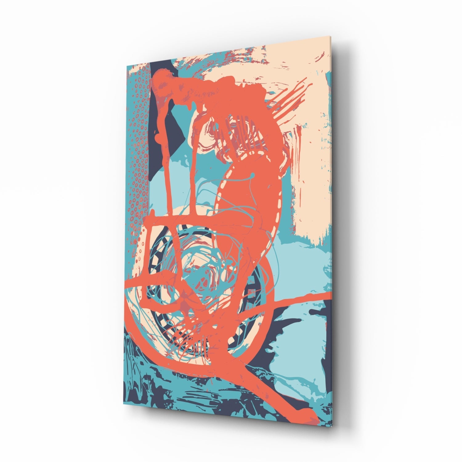 Abstract Colors Glass Wall Art-0