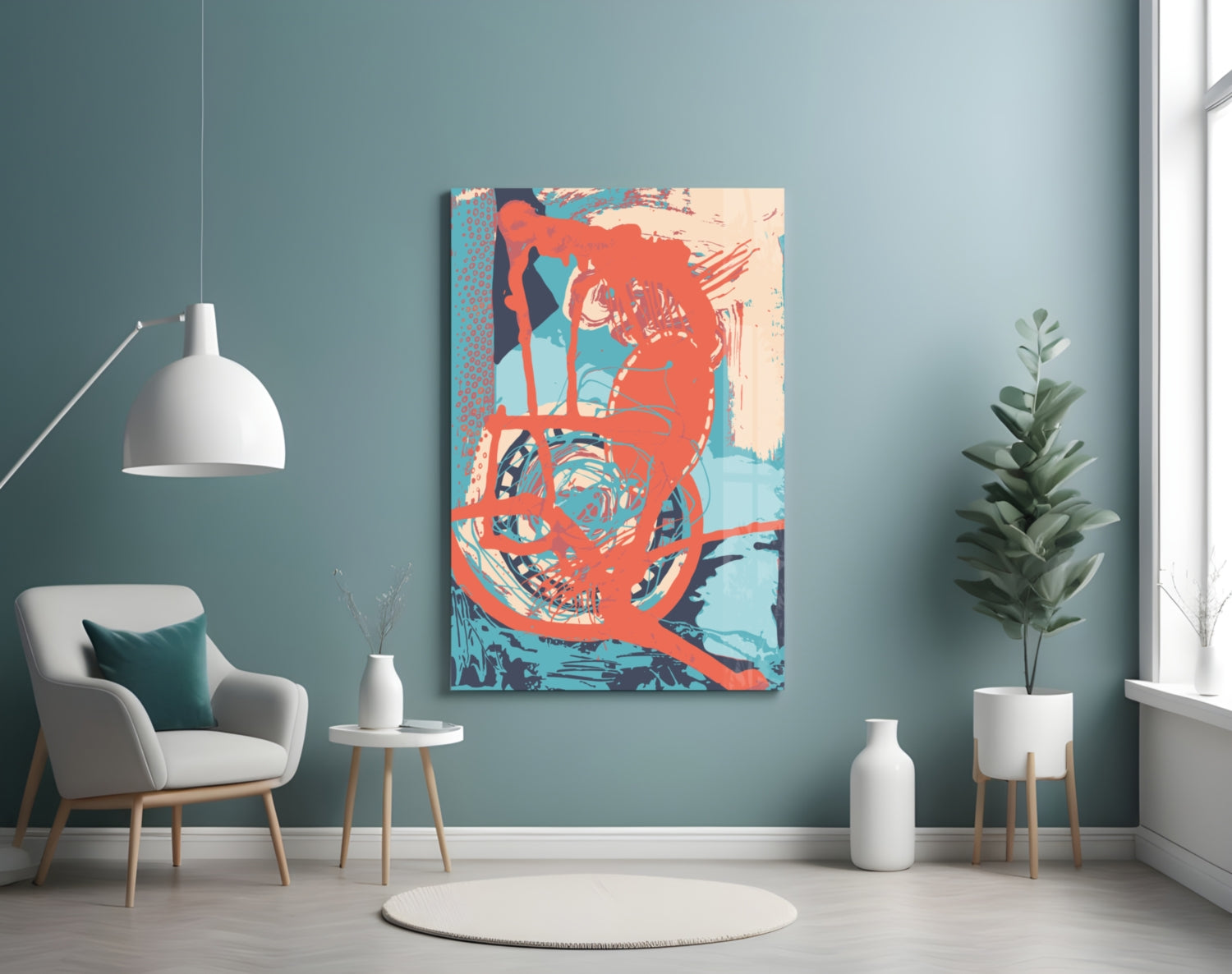 Abstract Colors Glass Wall Art-3