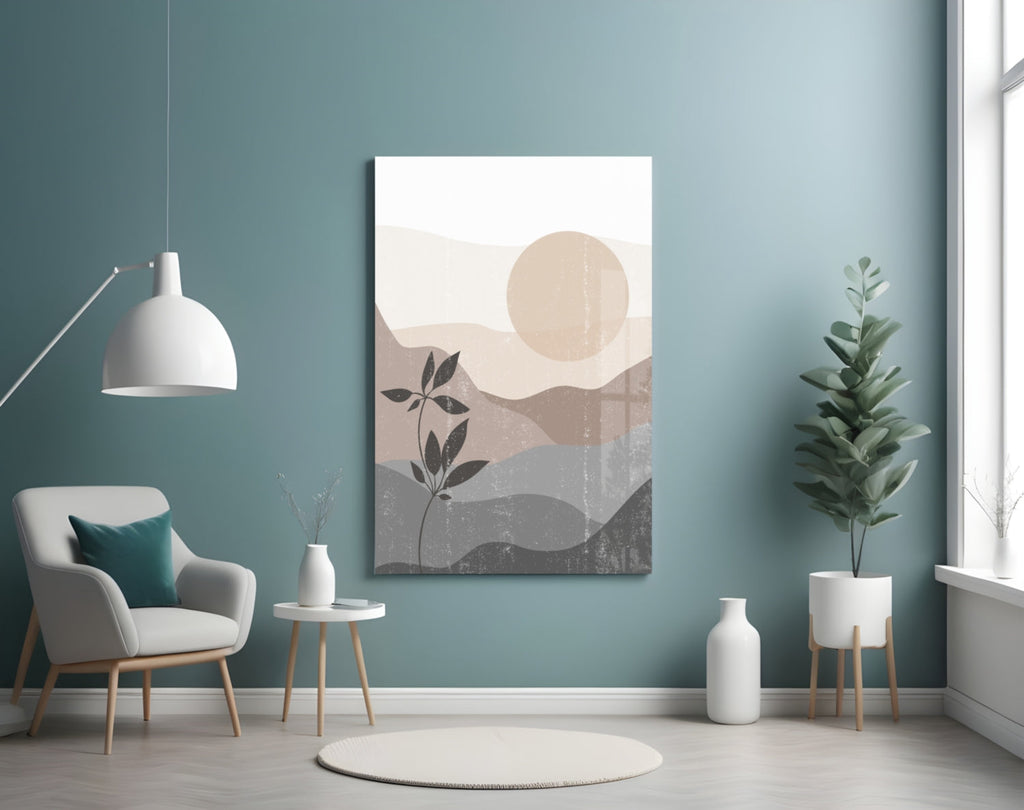 Small Leaves Glass Wall Art-3