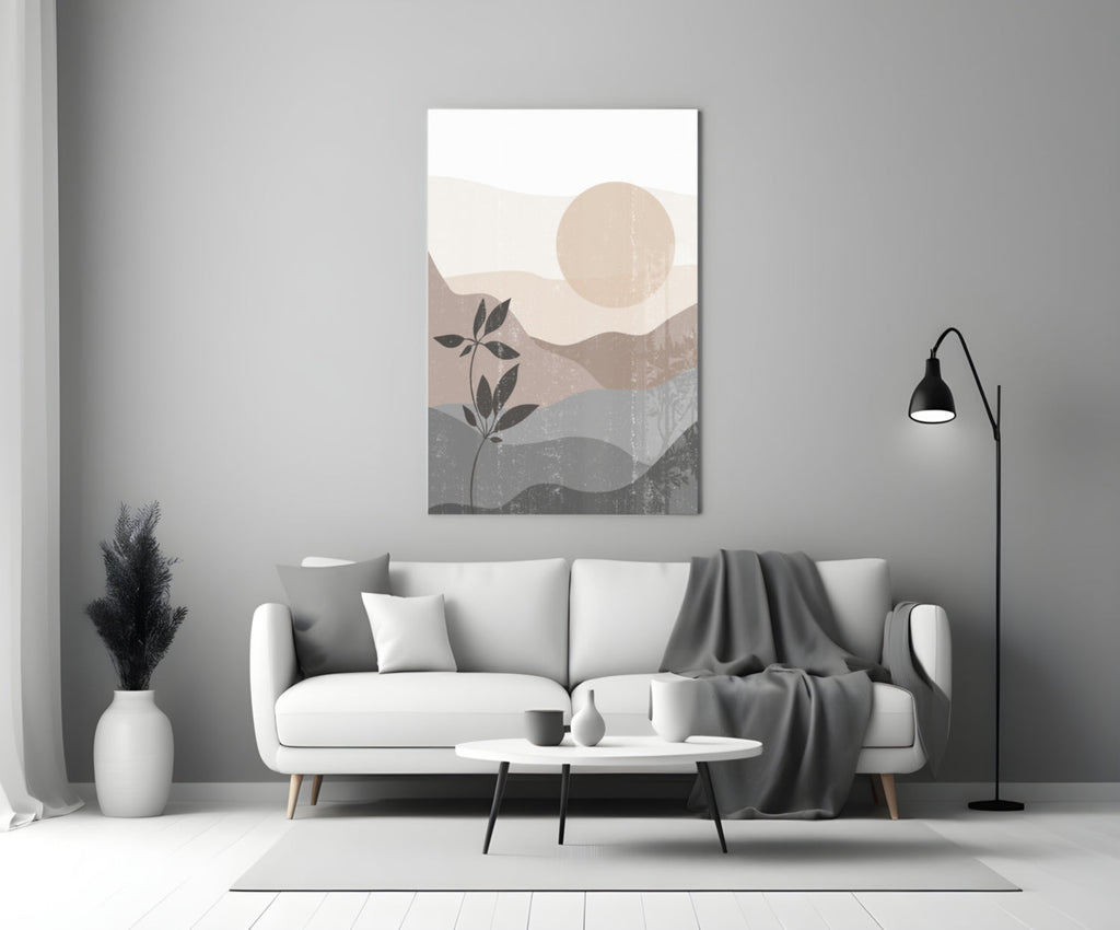 Small Leaves Glass Wall Art-2