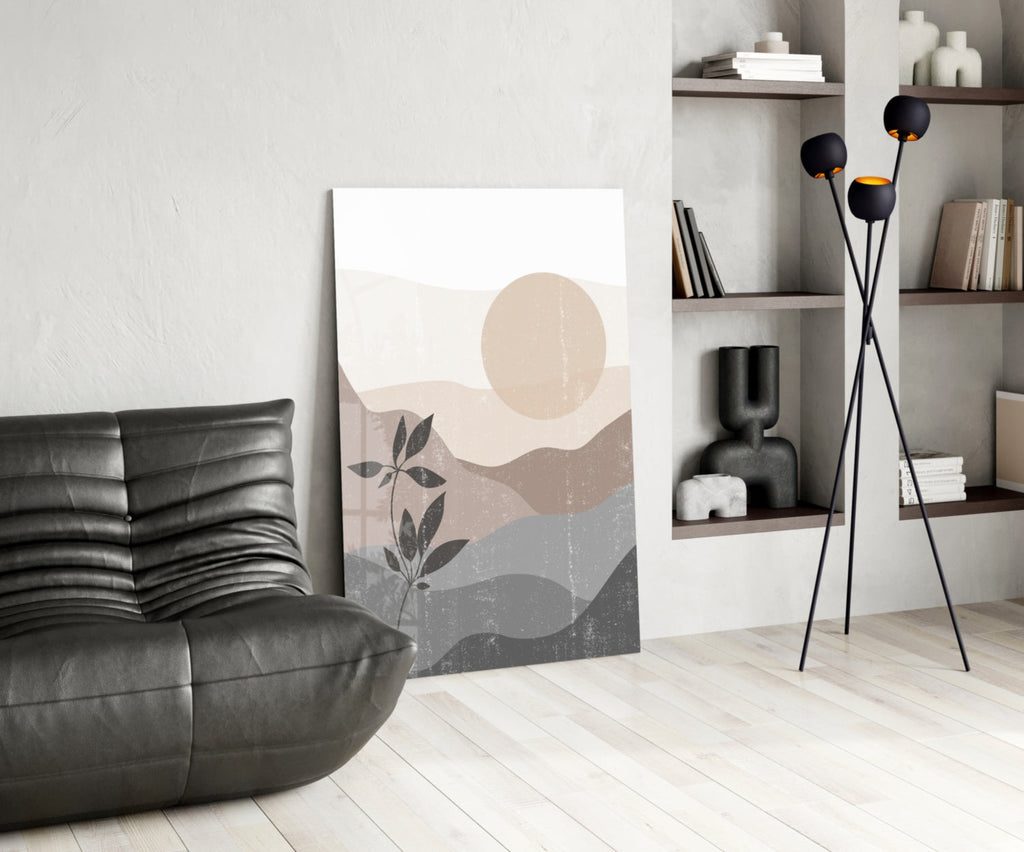 Small Leaves Glass Wall Art-4