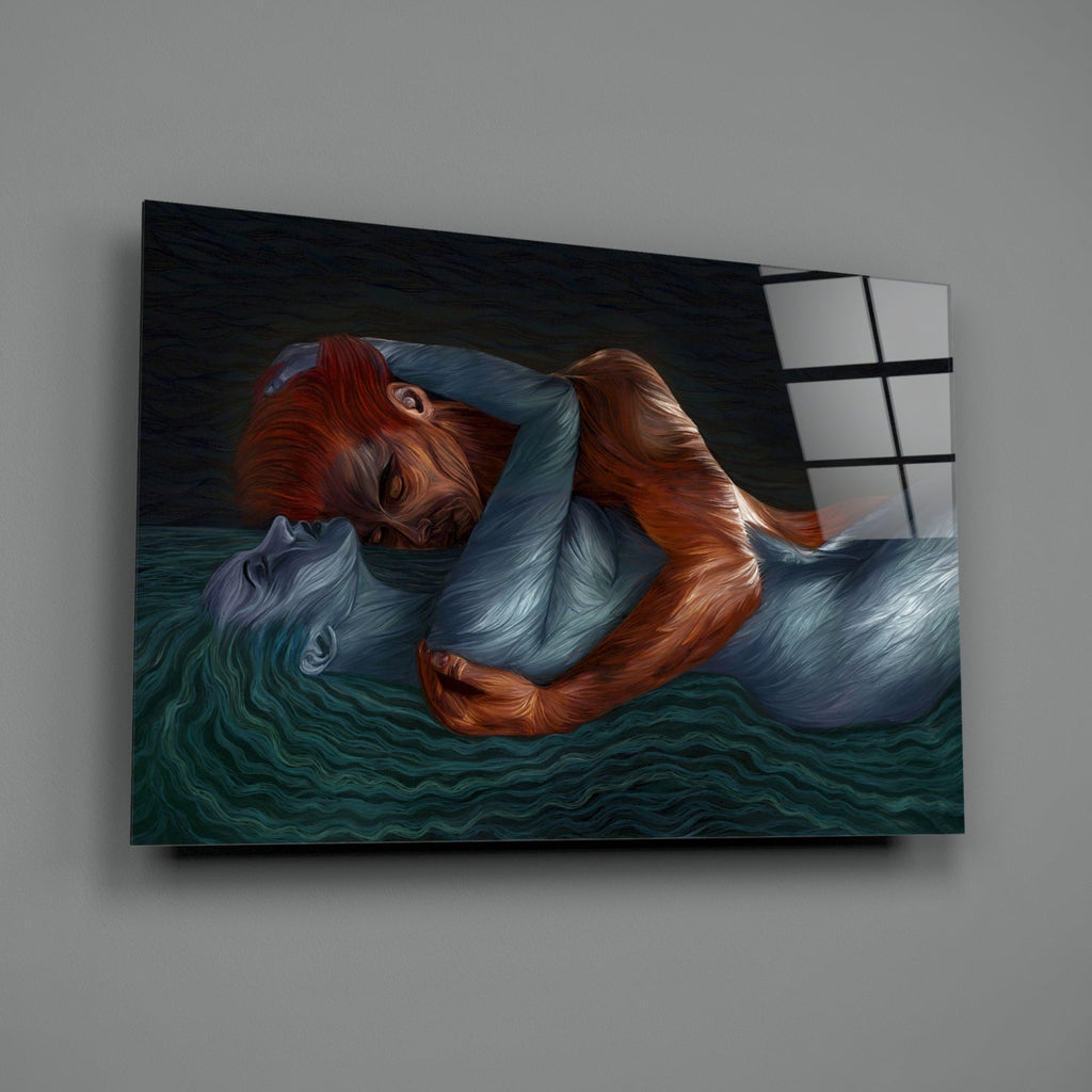 Water And Fire Glass Wall Art-1
