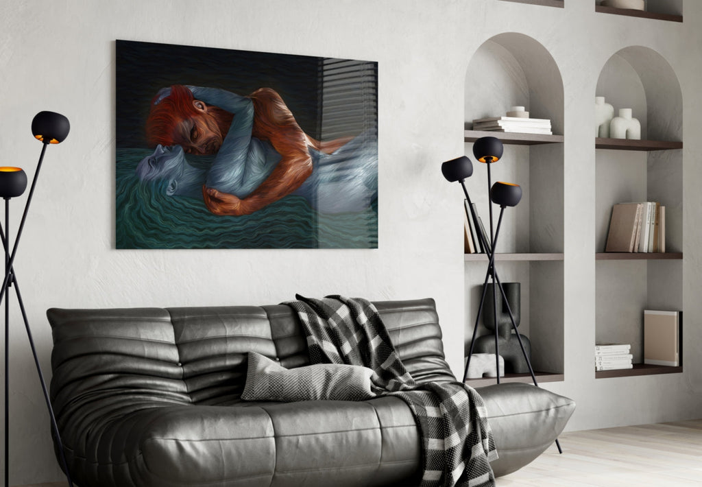 Water And Fire Glass Wall Art-3