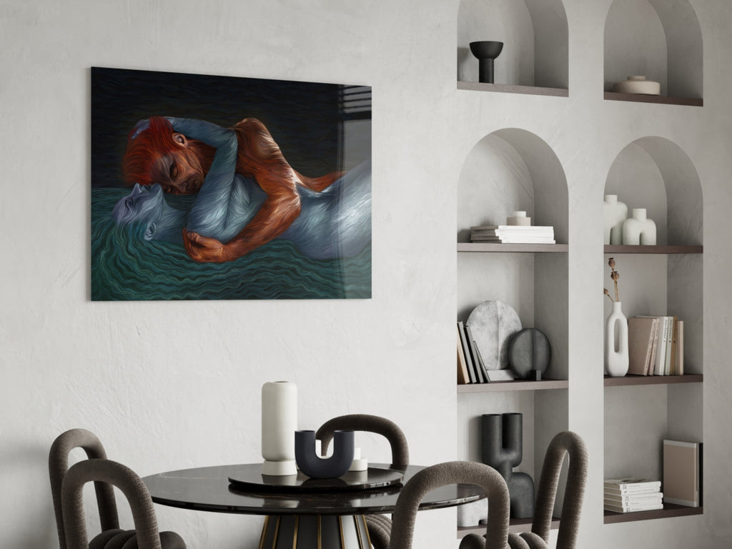 Water And Fire Glass Wall Art-4