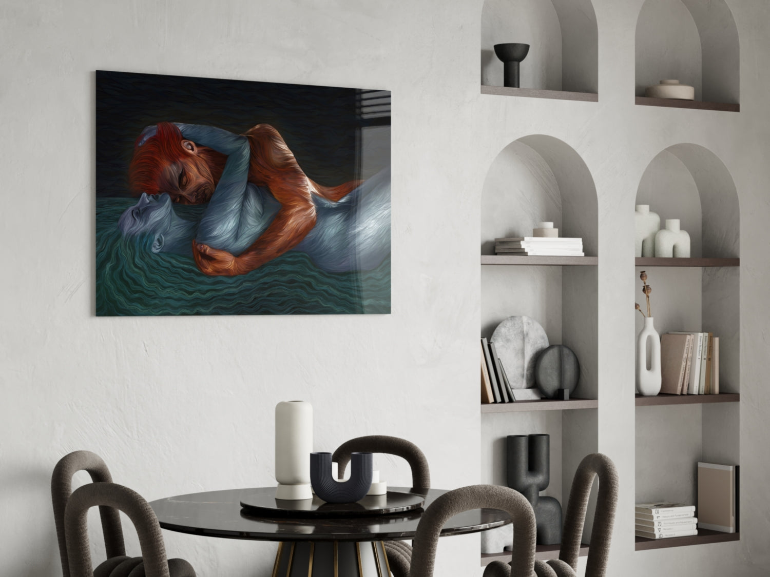 Water And Fire Glass Wall Art-4