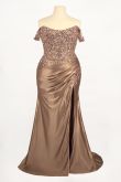 Off The Shoulder Lace & Satin Curve Dress-3