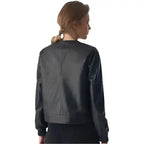 Women’s Chic Studded Black Leather Jacket-1