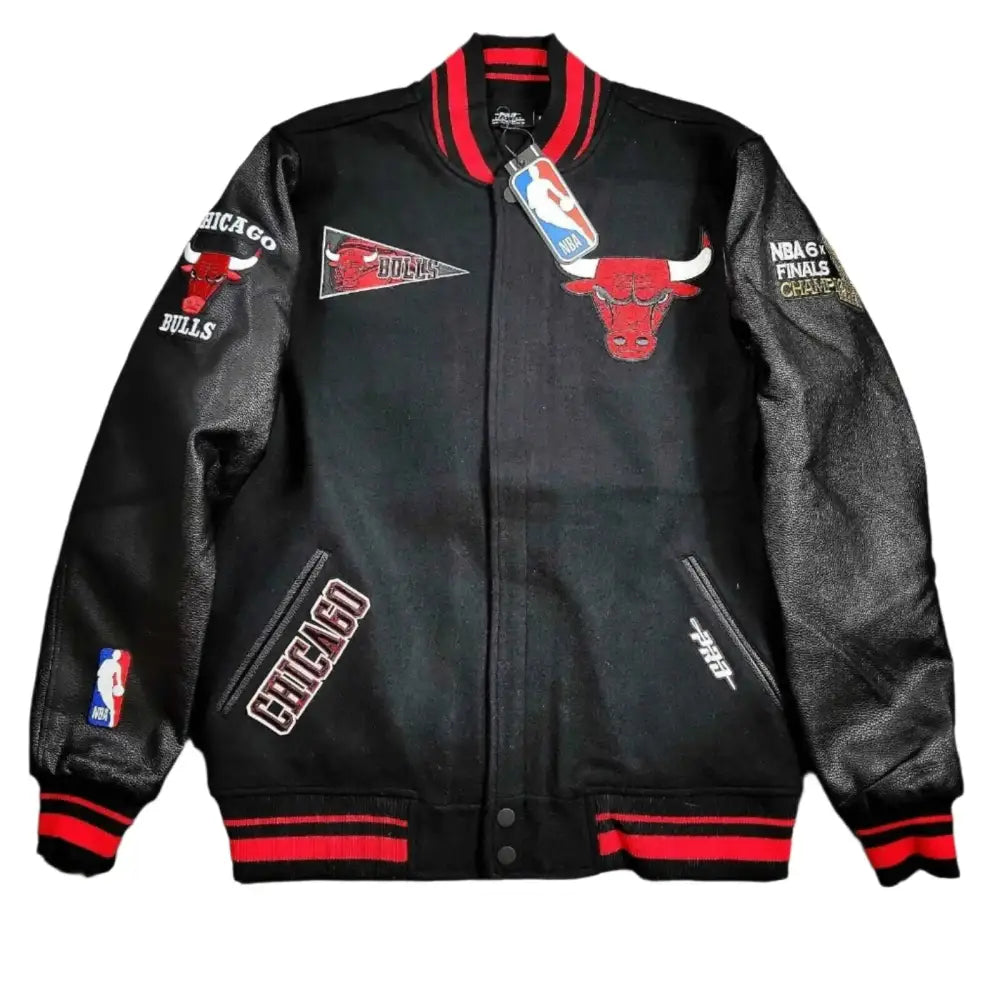 Men’s Chicago Bulls Varsity Wool & Leather Jacket-0