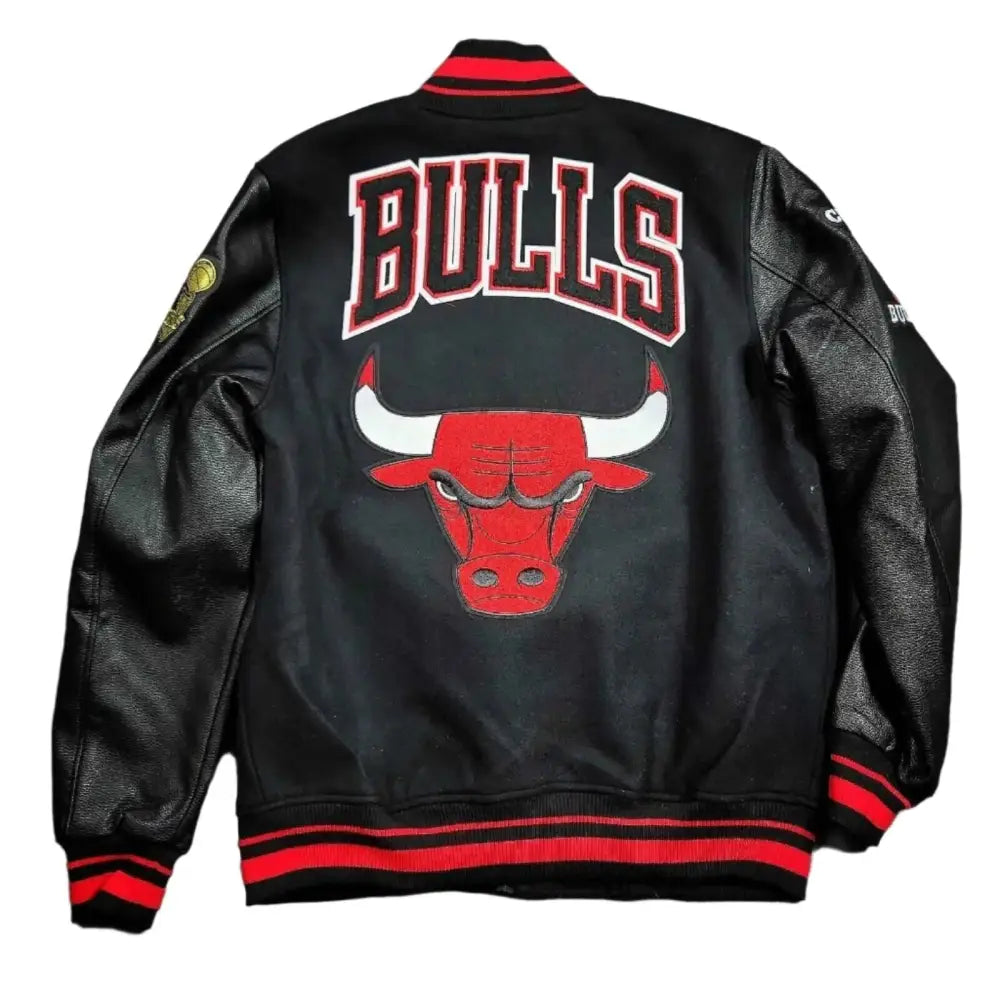 Men’s Chicago Bulls Varsity Wool & Leather Jacket-1