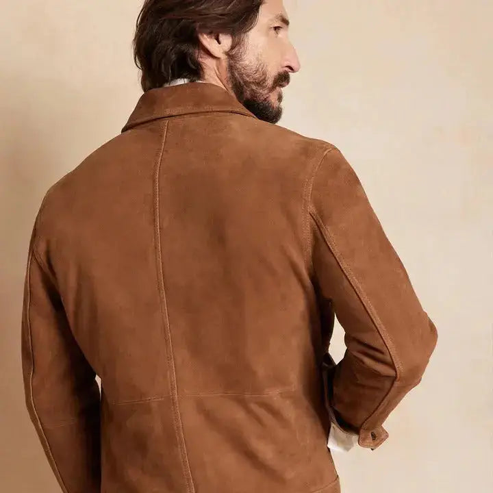Men's Brown Suede Western Cowboy Jacket-1