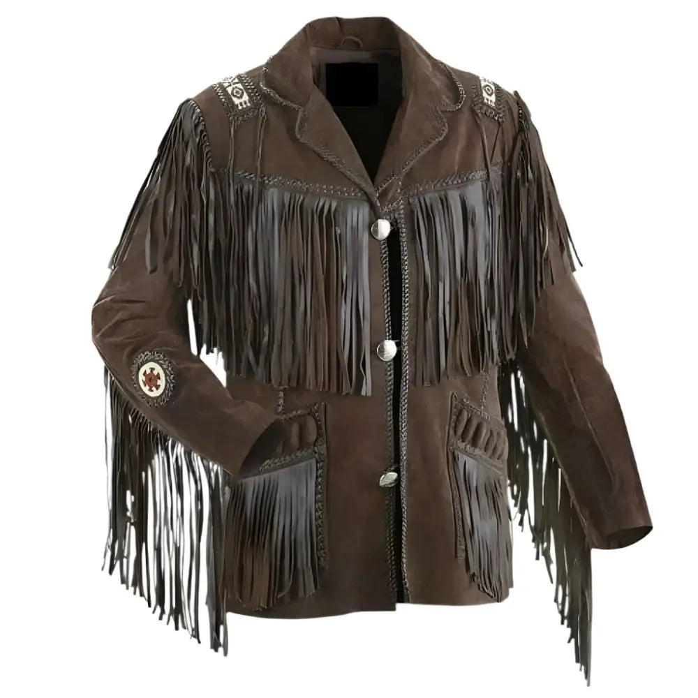 Men's Dark Brown Western Leather Jacket-0