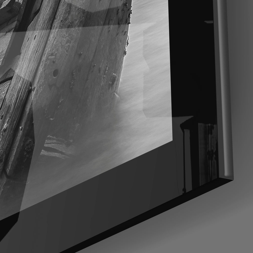 Abandoned Boat Glass Wall Art-2