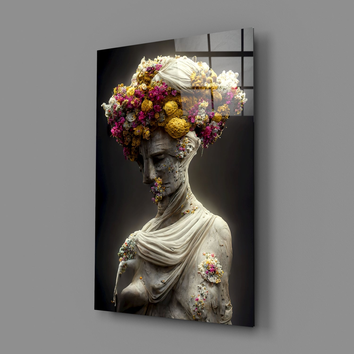 Abandoned Statue Glass Wall Art  || Designer Collection-1
