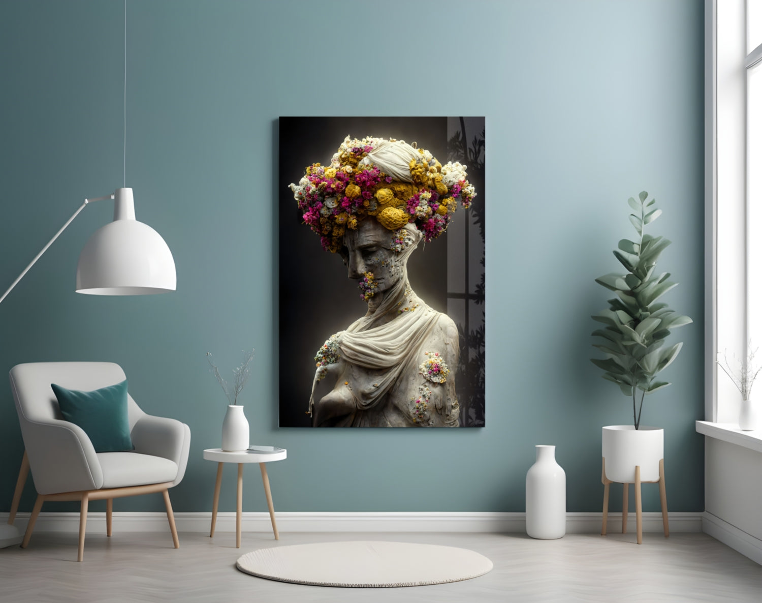 Abandoned Statue Glass Wall Art  || Designer Collection-3