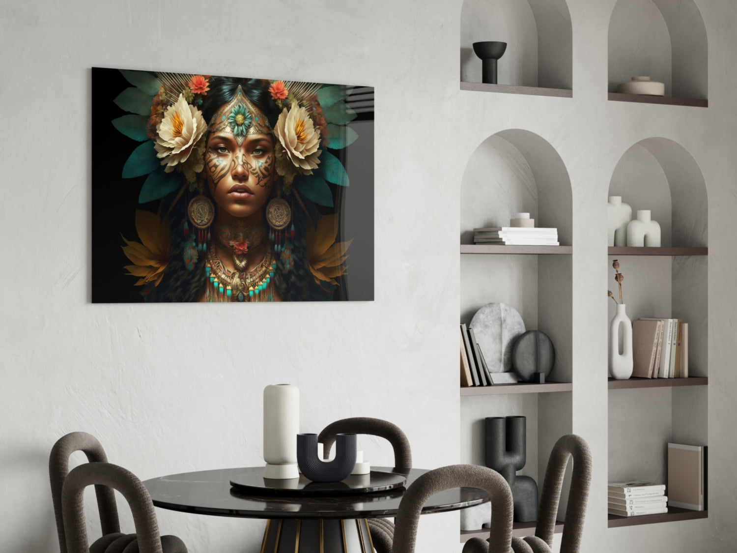 Beauty of the Clan Glass Wall Art  || Designer Collection-4