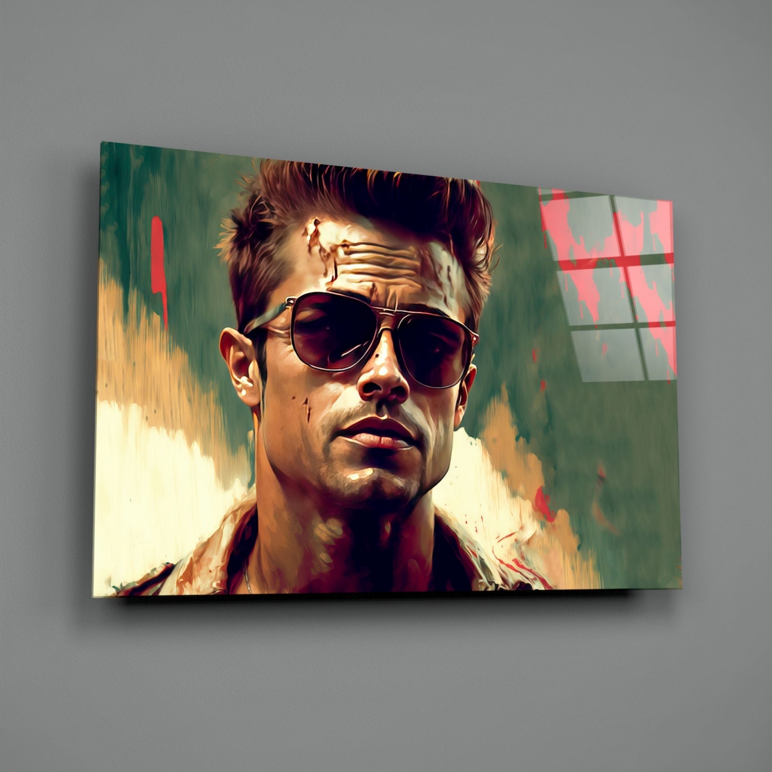 Fight Club - Tyler Durden Glass Wall Art  || Designer Collection-1