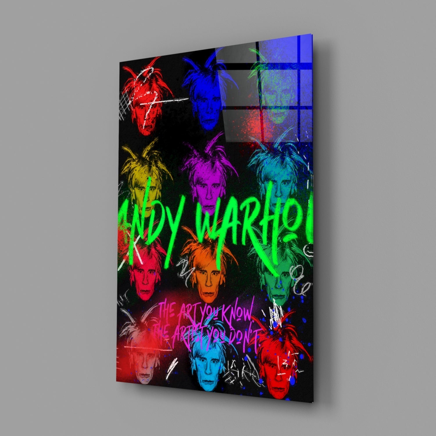 Andy Warhol and Himself Glass Wall Art || Designers Collection-1