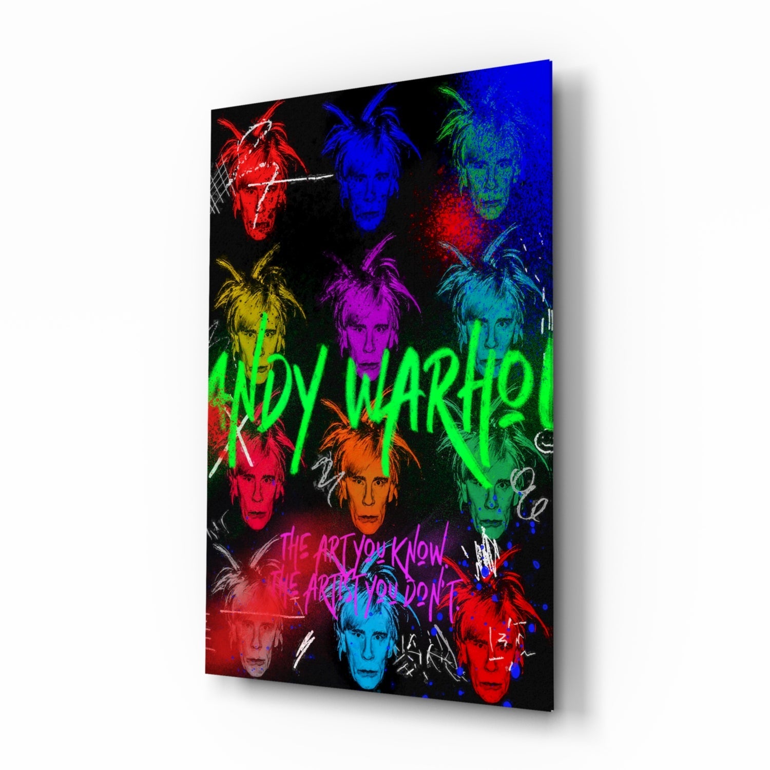 Andy Warhol and Himself Glass Wall Art || Designers Collection-0