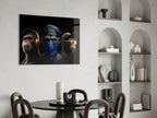 3 Wise Monkeys Glass Wall Art || Designer Collection-4
