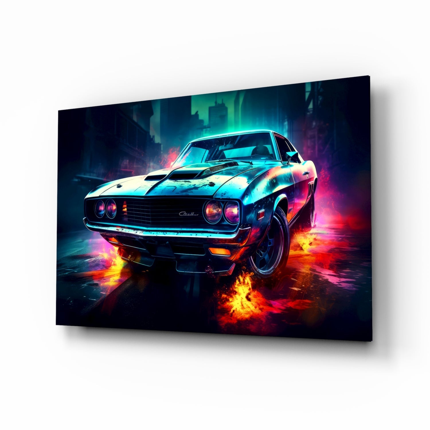 1970 Dodge Challenger  Glass Wall Art || Designer Collection-0