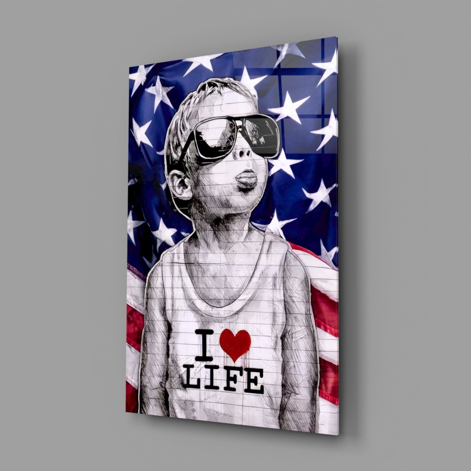 I Love Life Glass Wall Art || Designer Collection-1