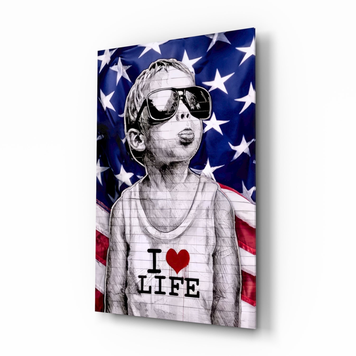I Love Life Glass Wall Art || Designer Collection-0
