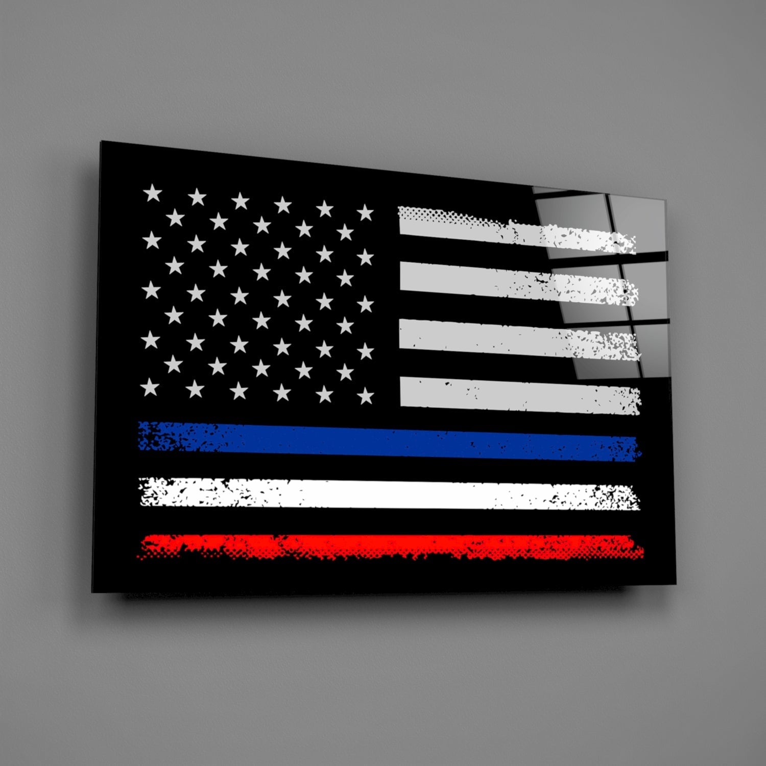 USA-France Flag Glass Wall Art || Designer Collection-1