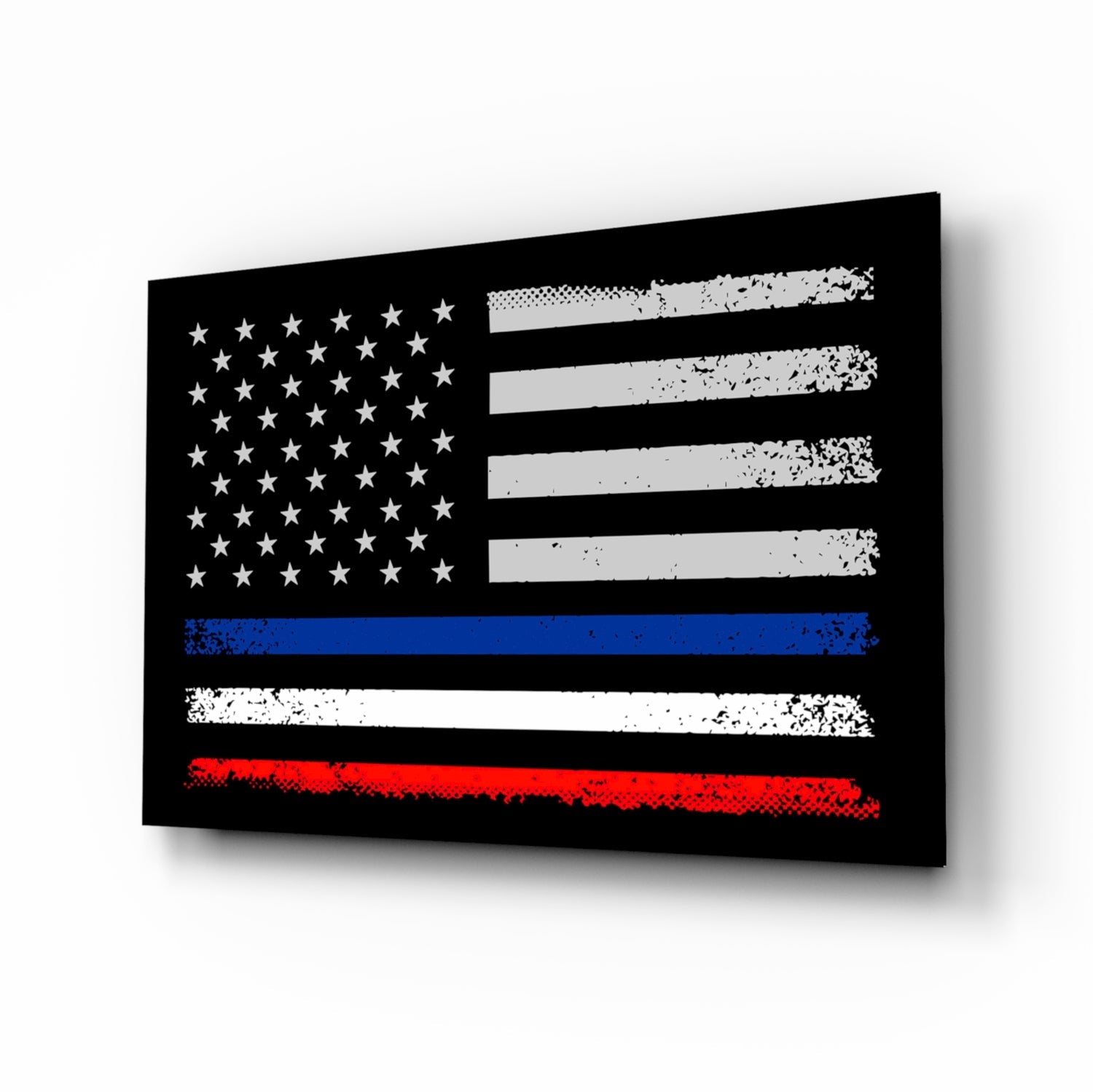 USA-France Flag Glass Wall Art || Designer Collection-0