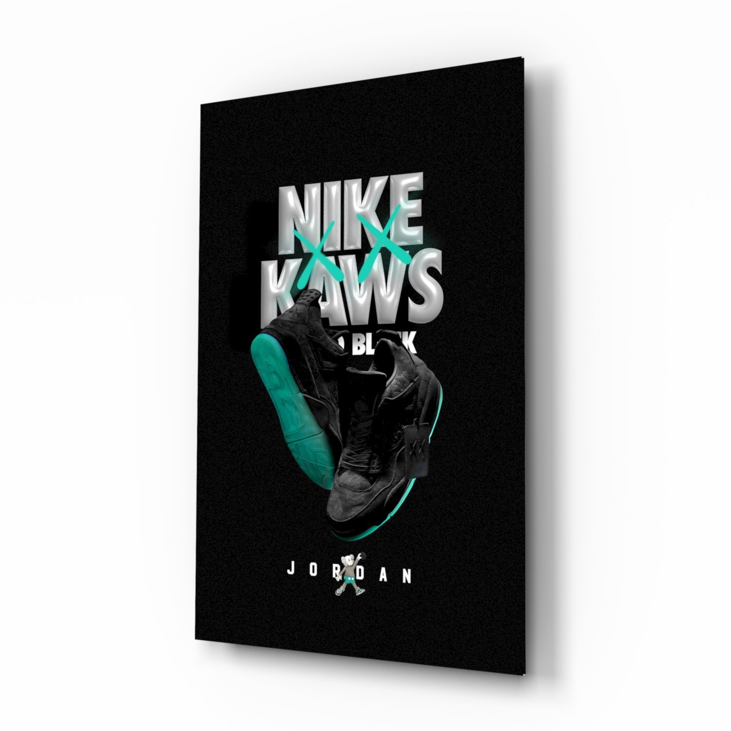 Black Kaws Glass Wall Art || Designer Collection-0