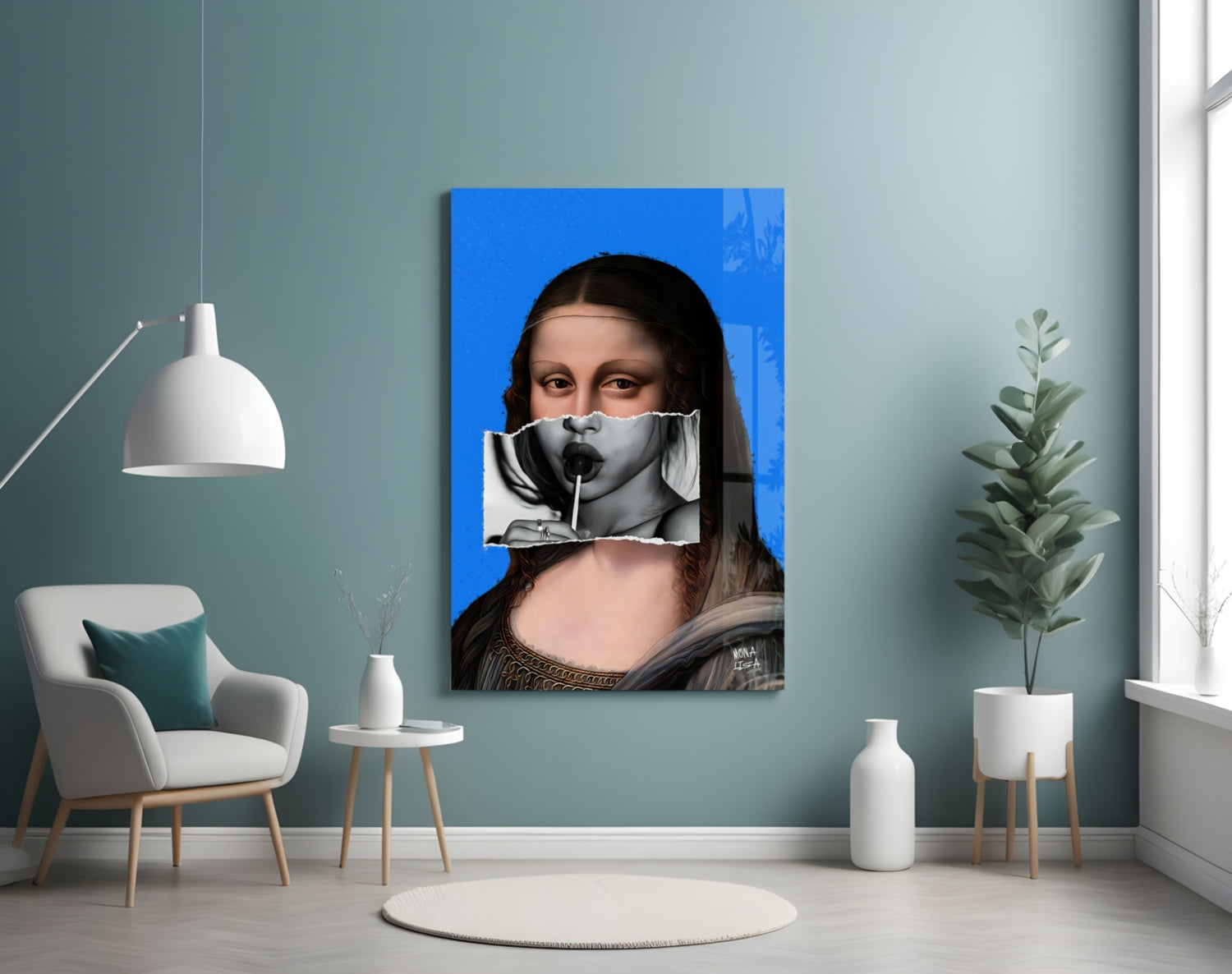 Contemporary Mona Lisa Glass Wall Art || Designer Collection-3