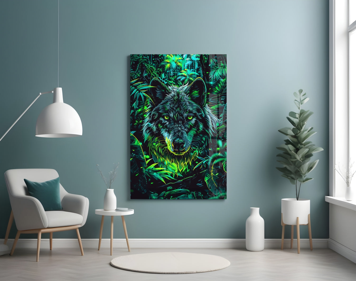 Wolf Glass Wall Art || Designer Collection-3