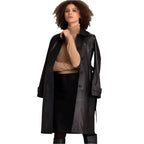 Women's Black Lambskin Leather Coat-0