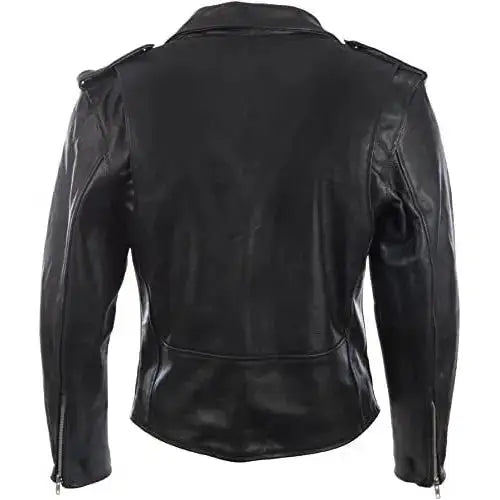 Men’s Genuine Leather Belted Biker Jacket-1