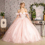 3-D Flower Illusion Sweetheart Sheer Bodice Mesh Ball Gown-2