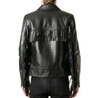 Men's Black Western Fringe Leather Jacket-1