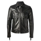 Men's Black Western Fringe Leather Jacket-0