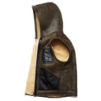 Men’s Hooded Shearling Leather Vest-3