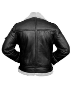 Men’s Real Leather Shearling Bomber Jacket-3
