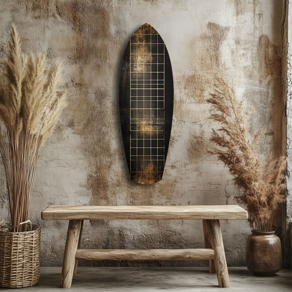 Golden Surf Reflection Glass Wall Art-2