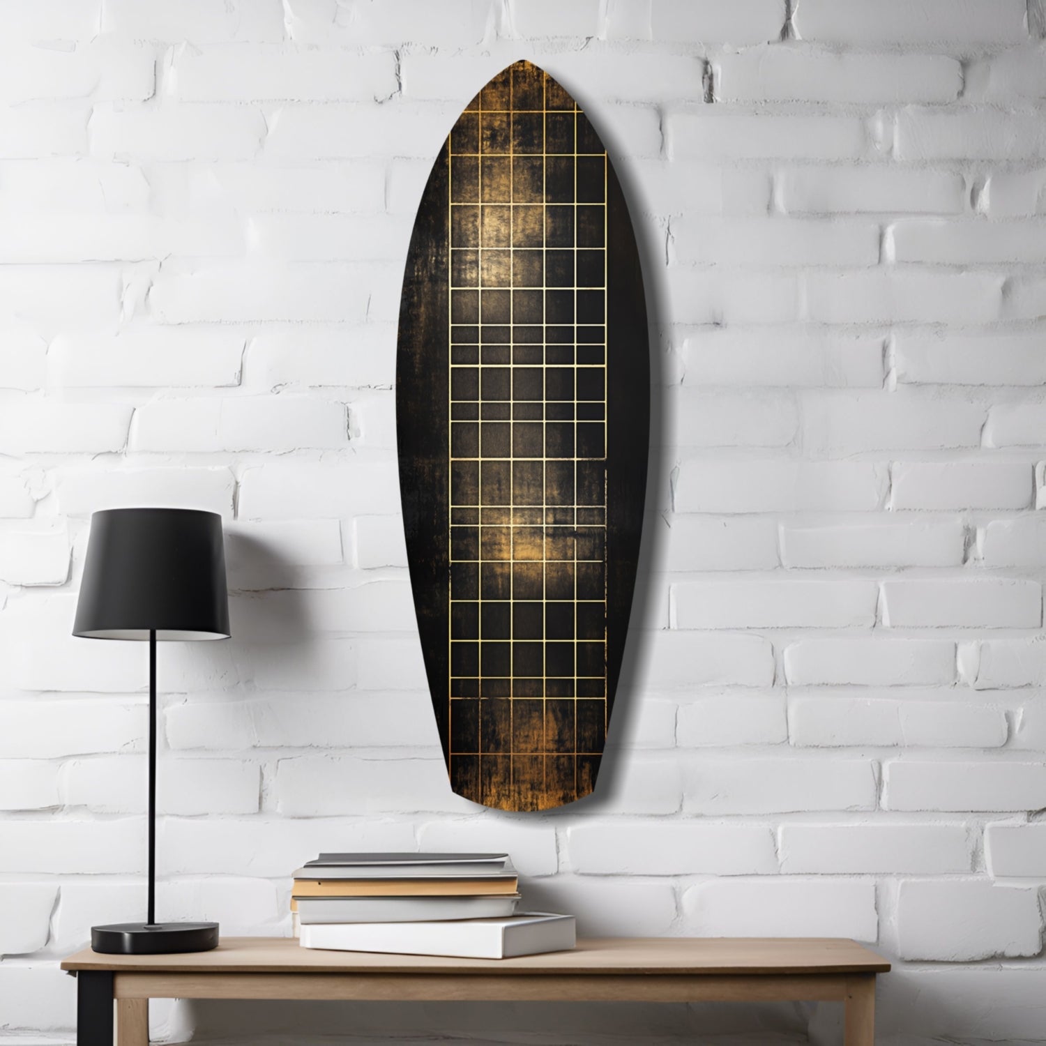 Golden Surf Reflection Glass Wall Art-3