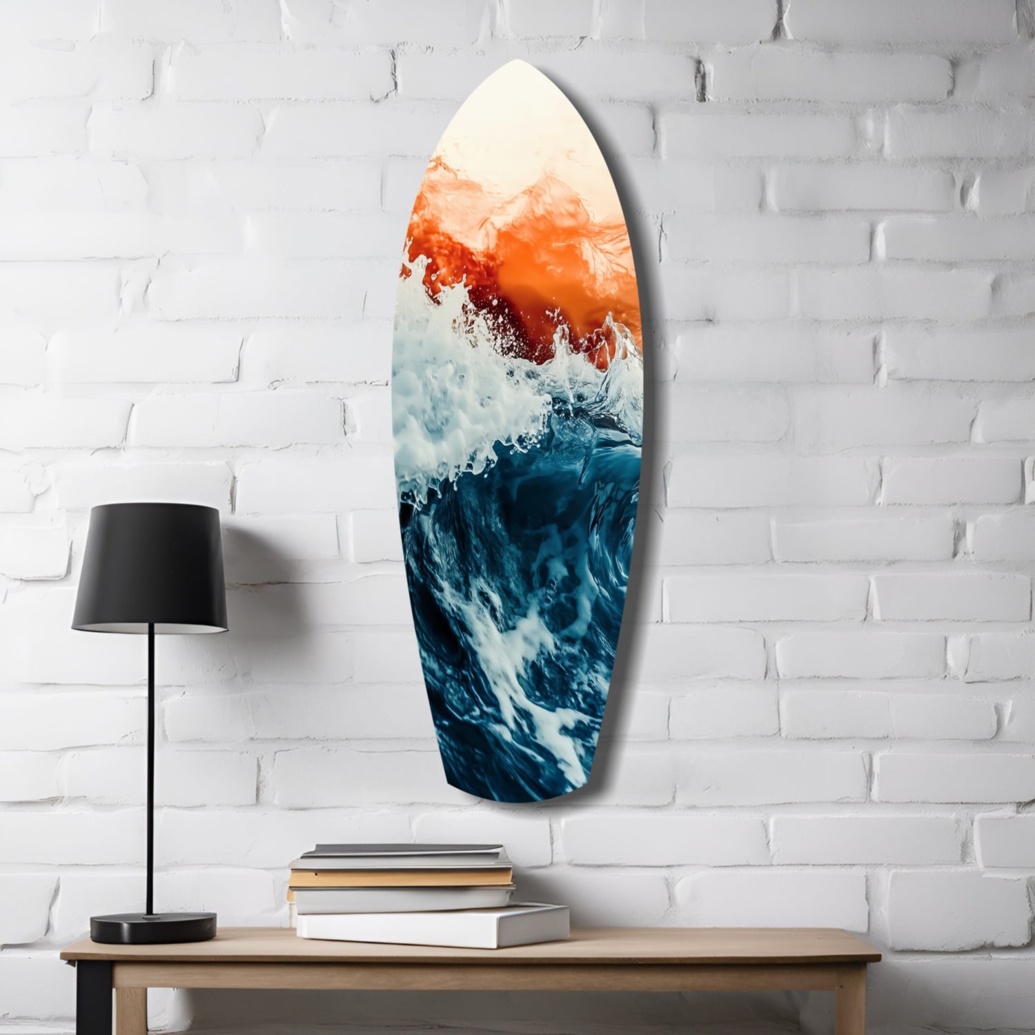 Colors of the Sunset in the Ocean Glass Wall Art-3