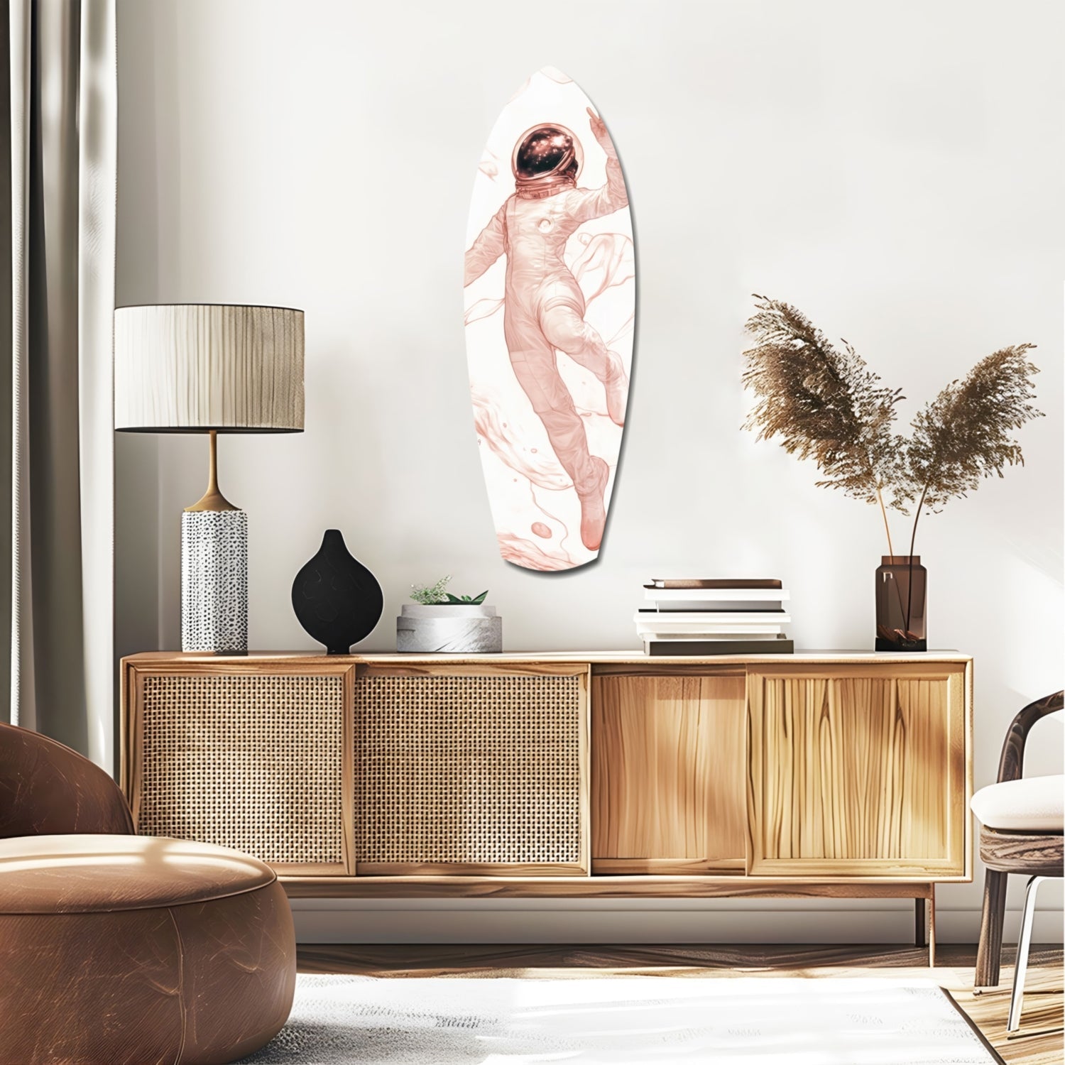 Astronaut in the Ocean Glass Wall Art-1