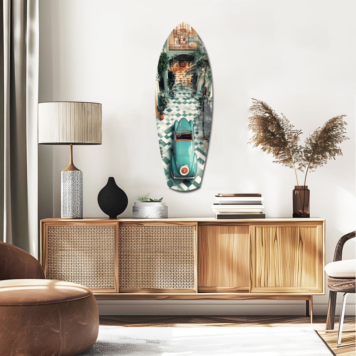 50s Vintage Garage Glass Wall Art-1