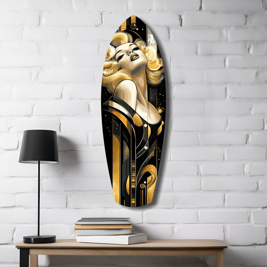 Golden Marilyn Monroe Glass Wall Art-3