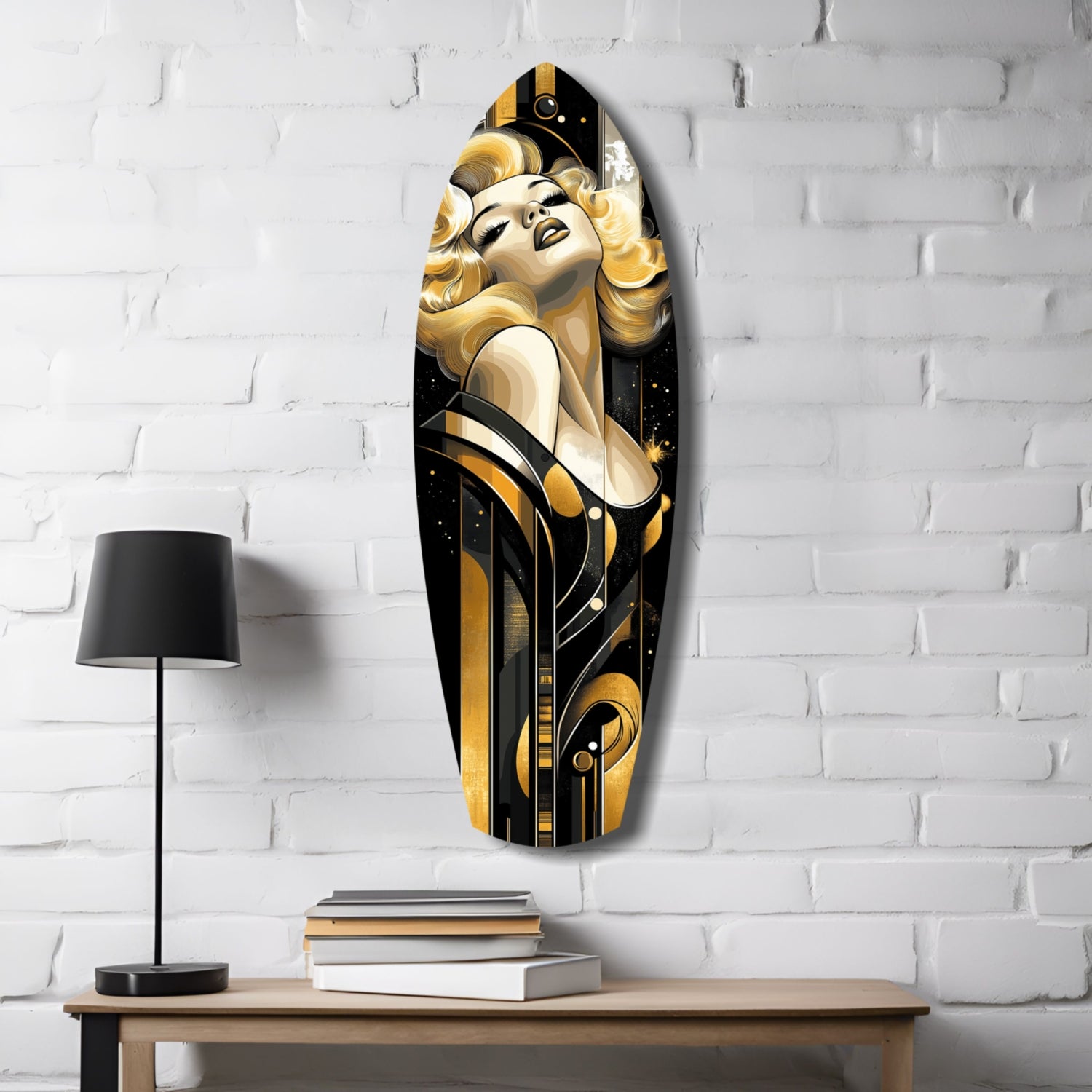 Golden Marilyn Monroe Glass Wall Art-3